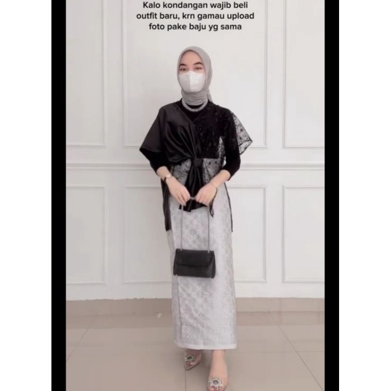 Menarik Zenia Wrap Outer Tille Ribbon Outer Organza Pita Outer Tulle Outer Brukat Outfit Kondangan O