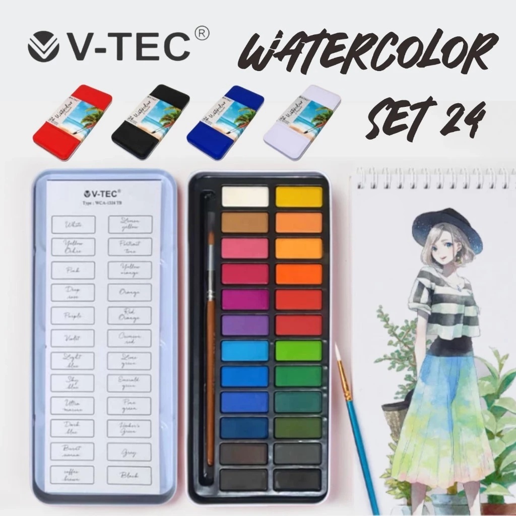 

Cat Air 24w V-TEC WCA-1324 TB 24 Colour Tin Case Watercolour