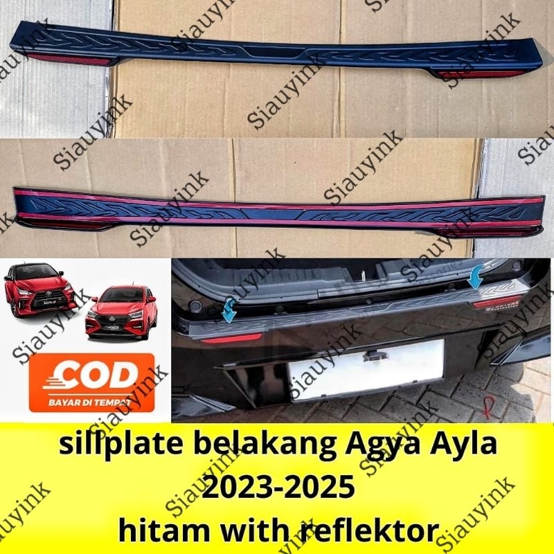 sillplate belakang Gaya Ayla 2023 2024 2025 hitam with reflektor