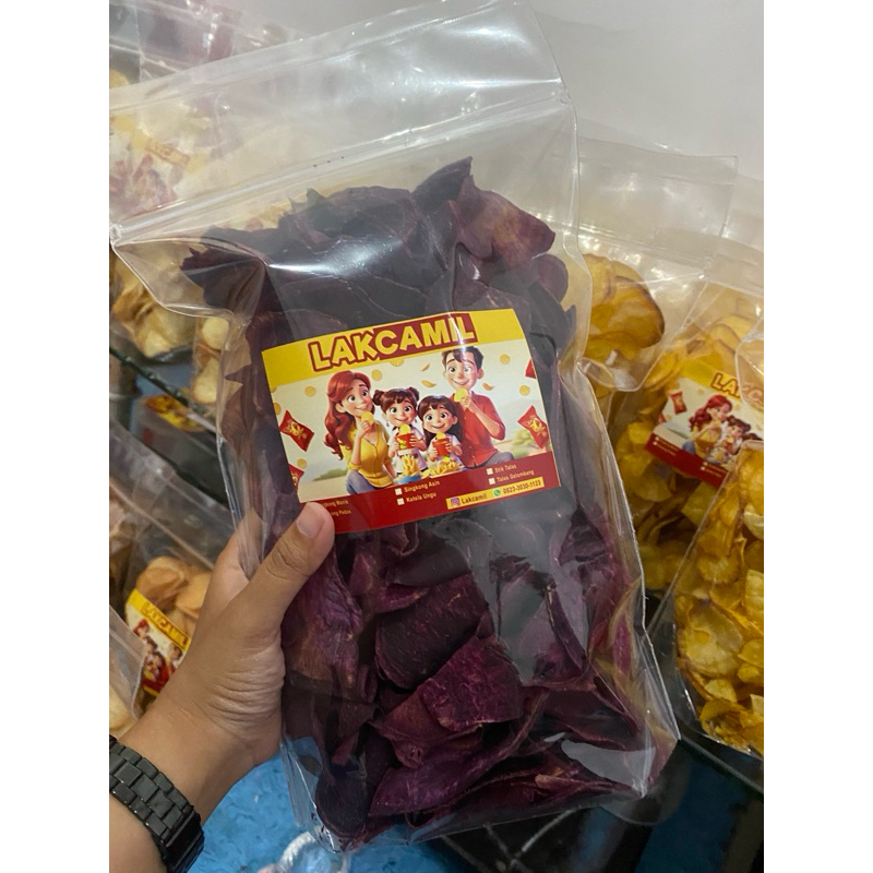 

Keripik Ketela Ungu Renyah Alami 1Kg (250 Gr x 4) Snack Sehat Tanpa Pengawet, Kaya Antioksidan – Camilan Keluarga Premium