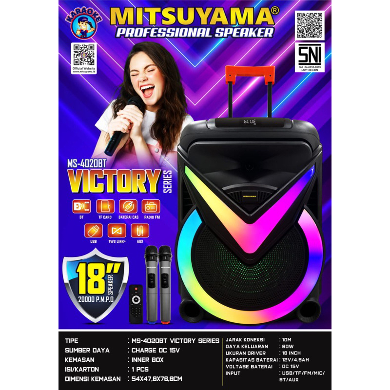 MITSUYAMA Speaker 18 inci Speaker Mitsuyama Portable Speaker 18 inci Speaker Bluetooth Professional 