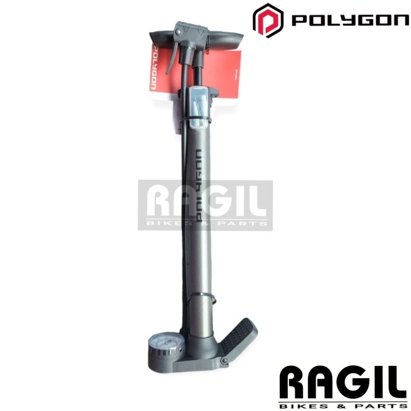 POMPA SEPEDA POLYGON SHORTY DUAL HEAD 160 PSI PUMP AV FV PRESTA BAN SEPEDA & MOTOR METER METERAN