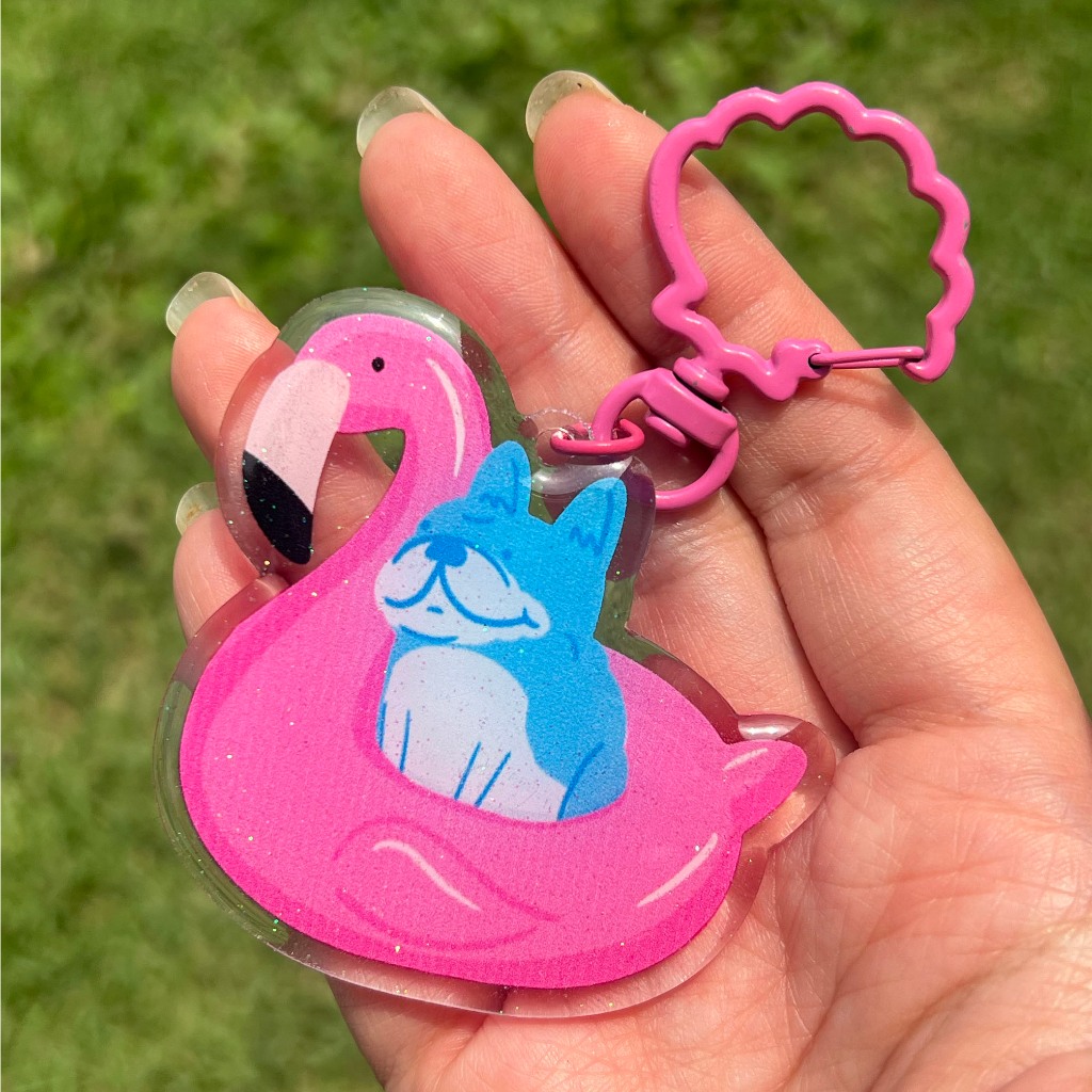 Keychain - Flamingo Floaties - V. Paper Co.