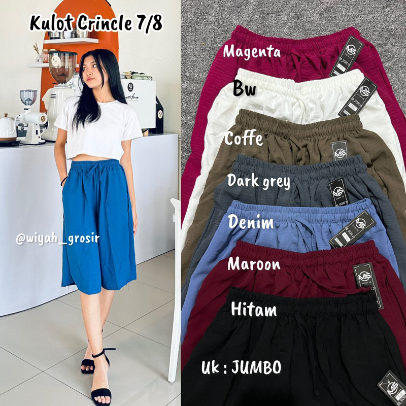KULOT CRINCLE 7/8 JUMBO / Kulot crincle 7/8 Pendek