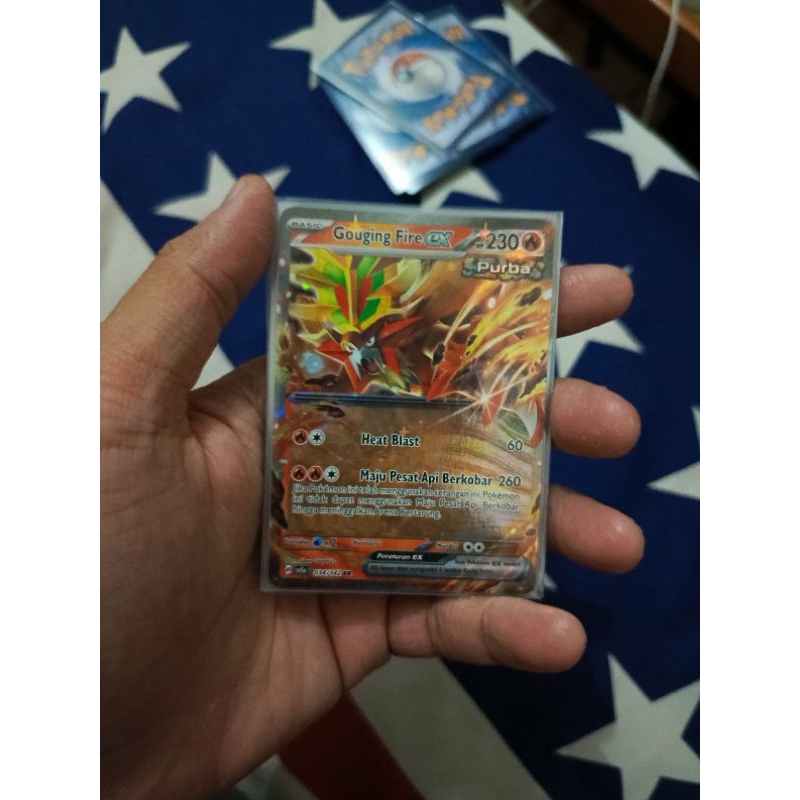 kartu pokemon bahasa Indonesia gouging fire ex RR