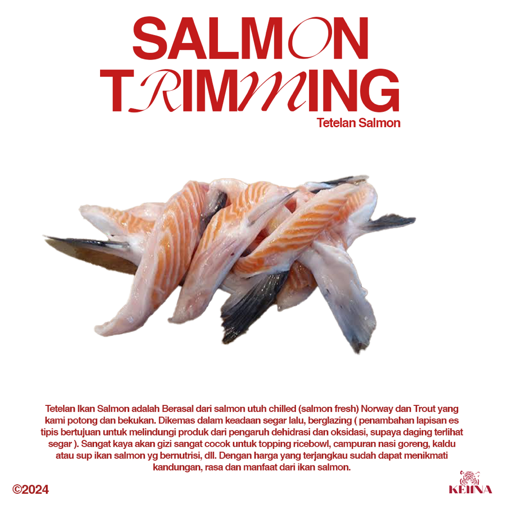 

Tetelan Ikan Salmon Belly Salmon Trimming Premium Fresh Frozen