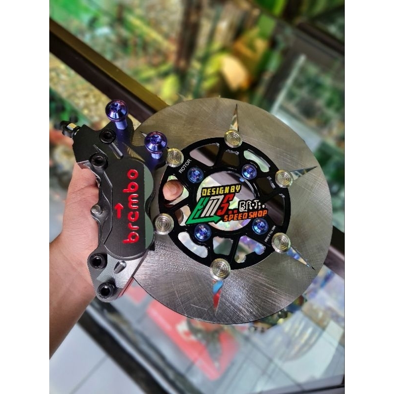 Kaliper Brembo 4piston Include Disc Rotor size 220mm & Baut Titanium
