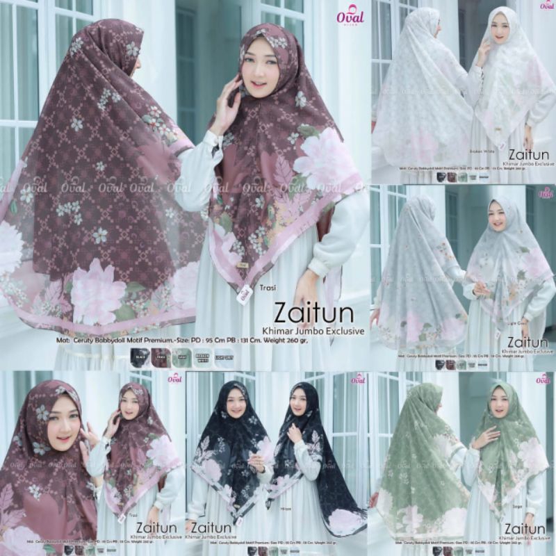 zaitun khimar printing jumbo exclusive
