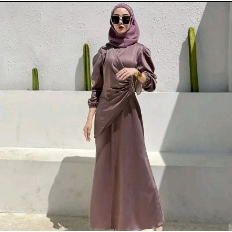 gamis satin silk premium