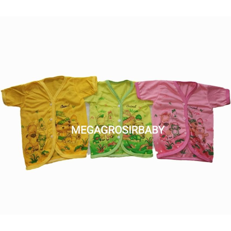 Baju Atasan Bayi Warna Sablon isi 1 Lusin / Baju Bayi Lengan Pendek - Panjang Warna Motif Newborn