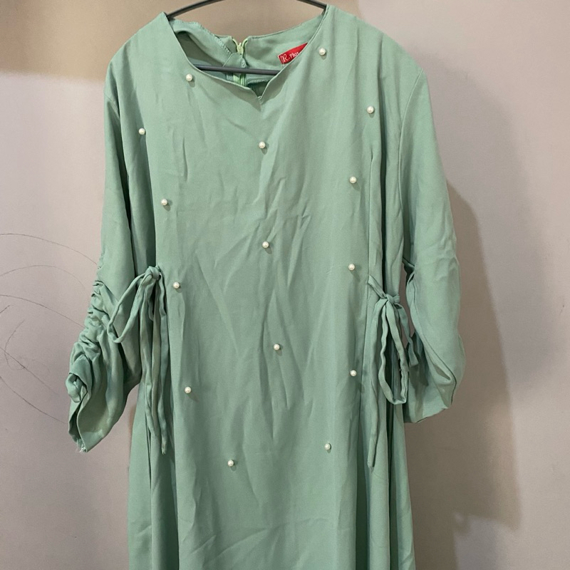 PRELOVED DRESS GAMIS NON BUSUI SAGE GREEN