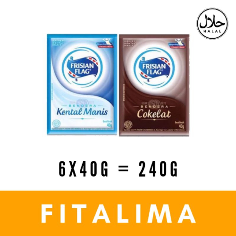 

Frisian Flag susu bendera kental manis sachet 40gx6 = 240g