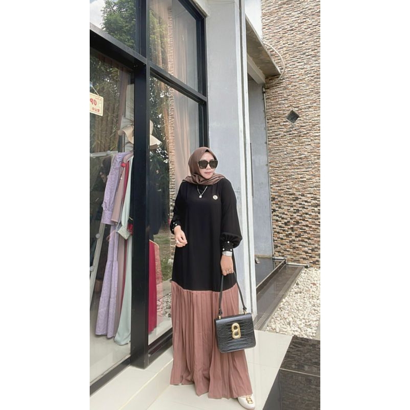 Dress premium new iyaluna Lipit Bawah