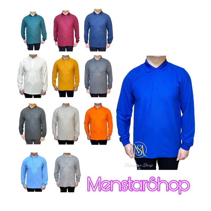 kaos polo premium lengan panjang/polo lengan panjang/kaos polo polos/kaos polo