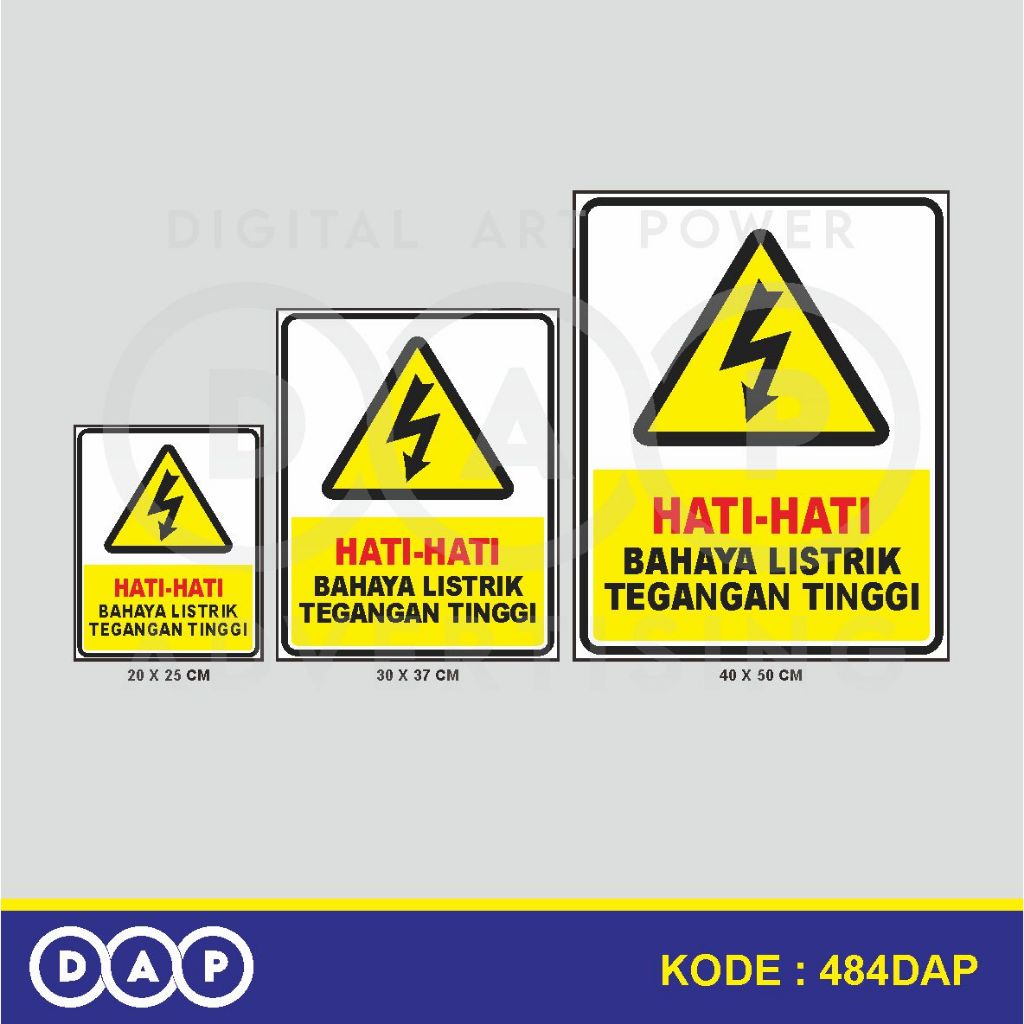 

484 - STIKER PERINGATAN BAHAYA LISTRIK - VINYL - TERBAIK