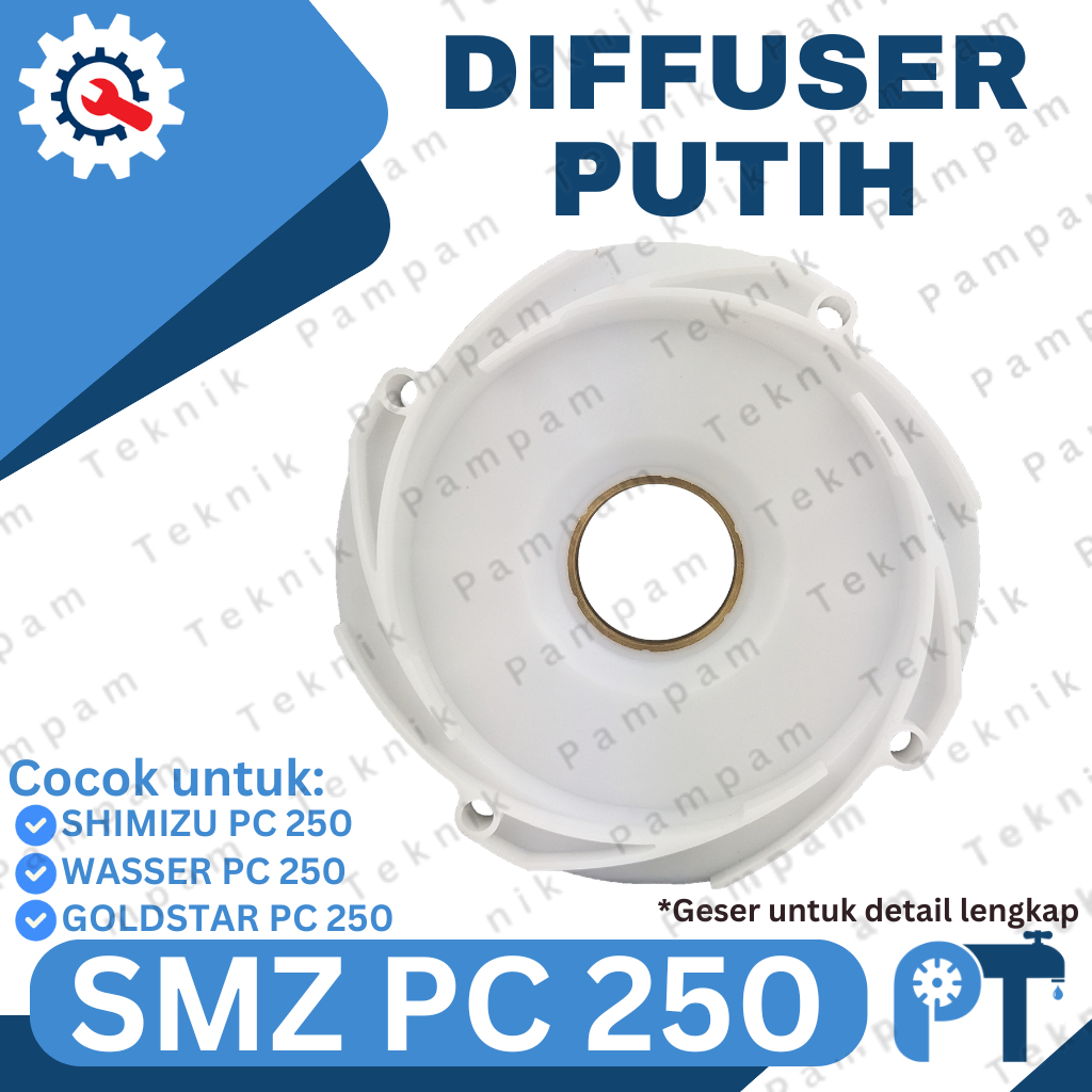Diffuser Shimizu PC 250 / Deffuser jet pump wasser 250 / Tutup kipas impeller jetpump putih
