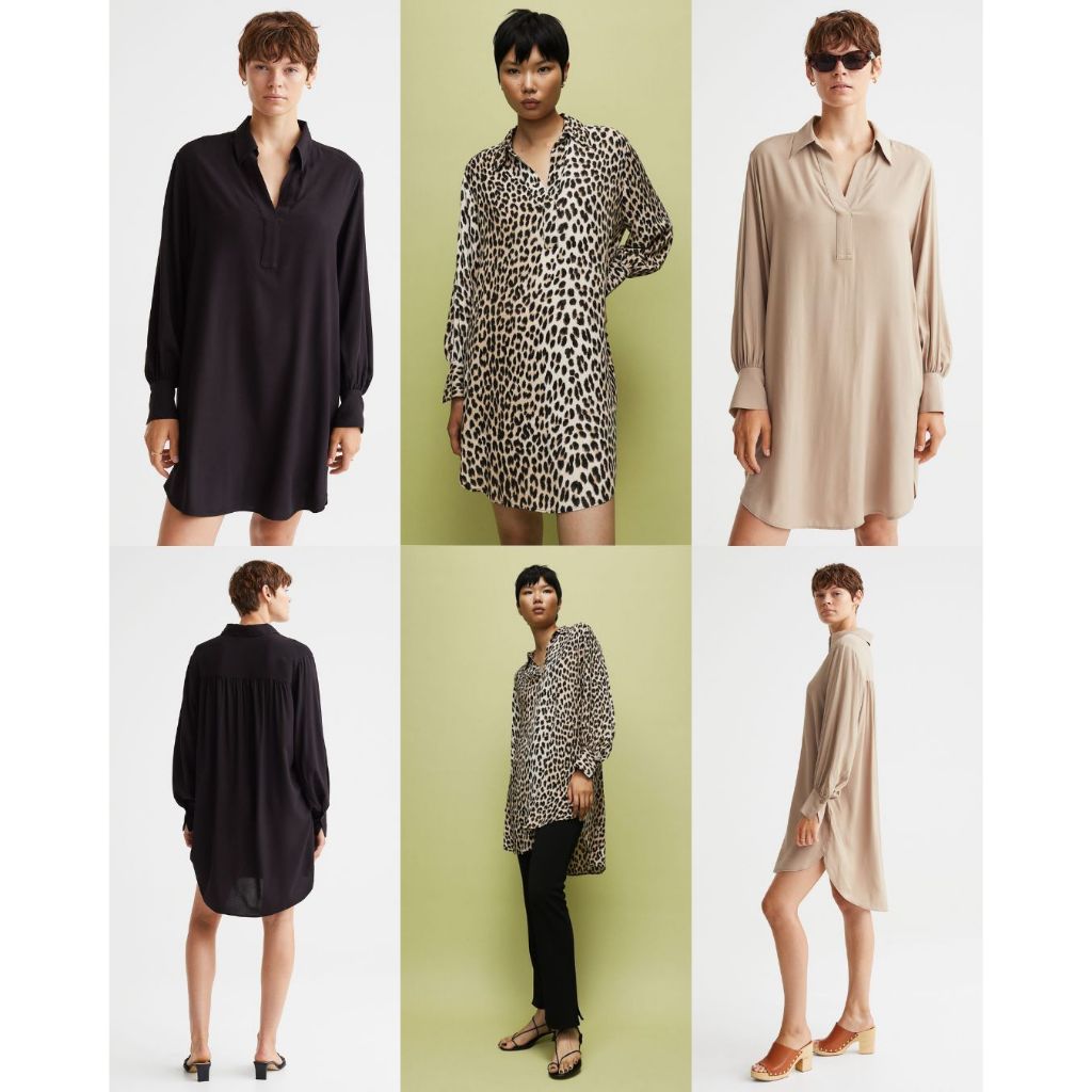 Tunic Dress Satin Lengan Panjang | Dress Long Sleeves - HM-5108