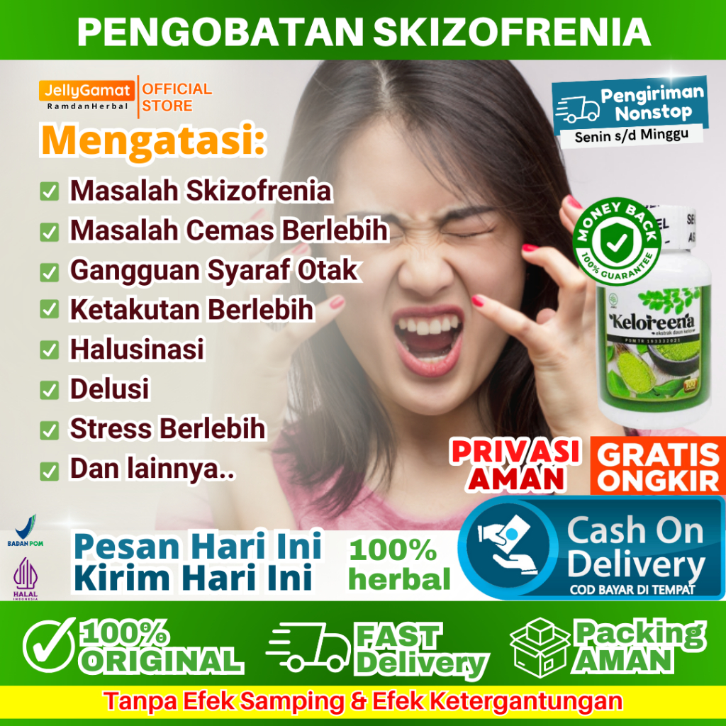 Obat Pengobatan Sakit Skizofrenia Obat Keloreena Ekstrak Daun Kelor ASLI