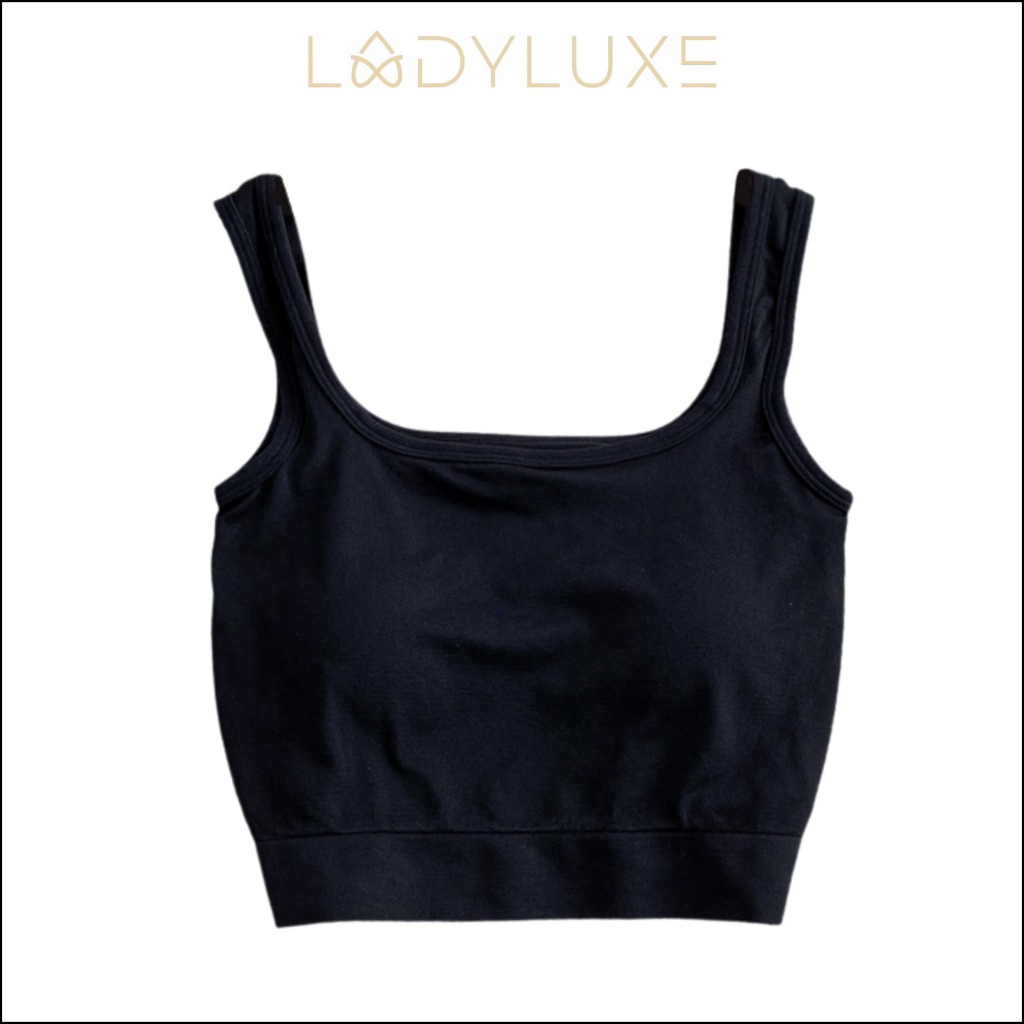 Ladyluxe - Br015 Tanktop | Tanktop BRA Crop Top Wanita Polos Sport GYM Pakaian Olahraga Push Up