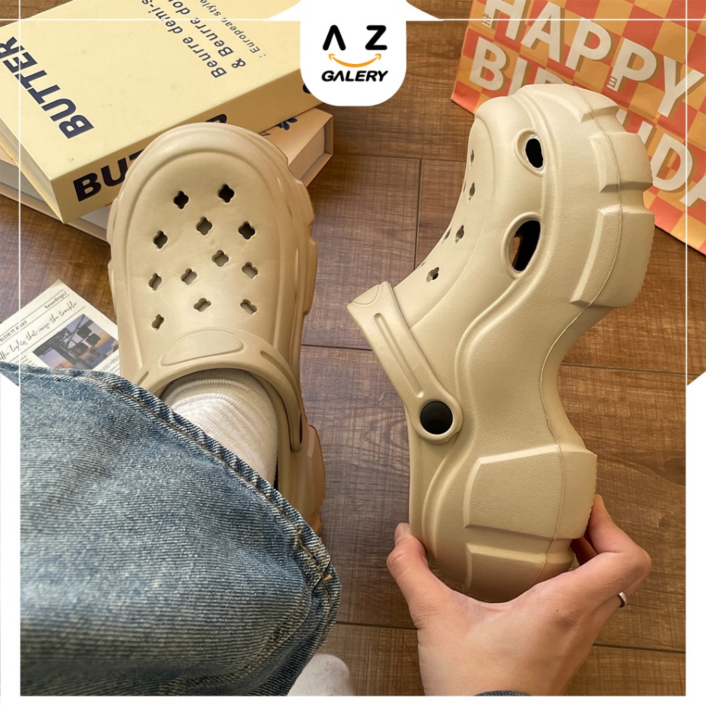 Sandal Crocs Bapao Wanita Slip On Sneakers Wedges Sandal Baim Kekinian Karet Import Korea Style Remaja Sandal Jalan Azgalery SPT-98