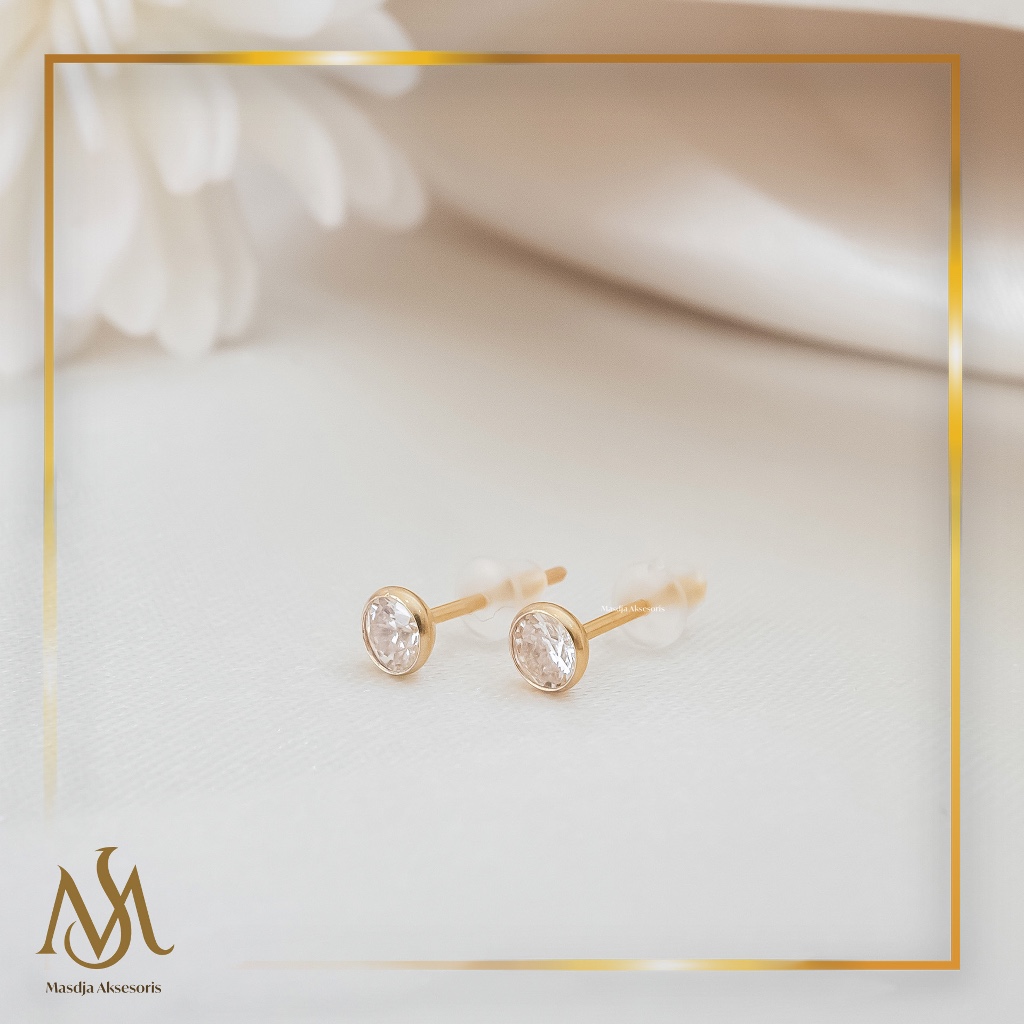 Masdja Giwang / Anting Tusuk Bayi Emas Muda Seperempat Gram / 0,25 Gram Dapat Nota Emas