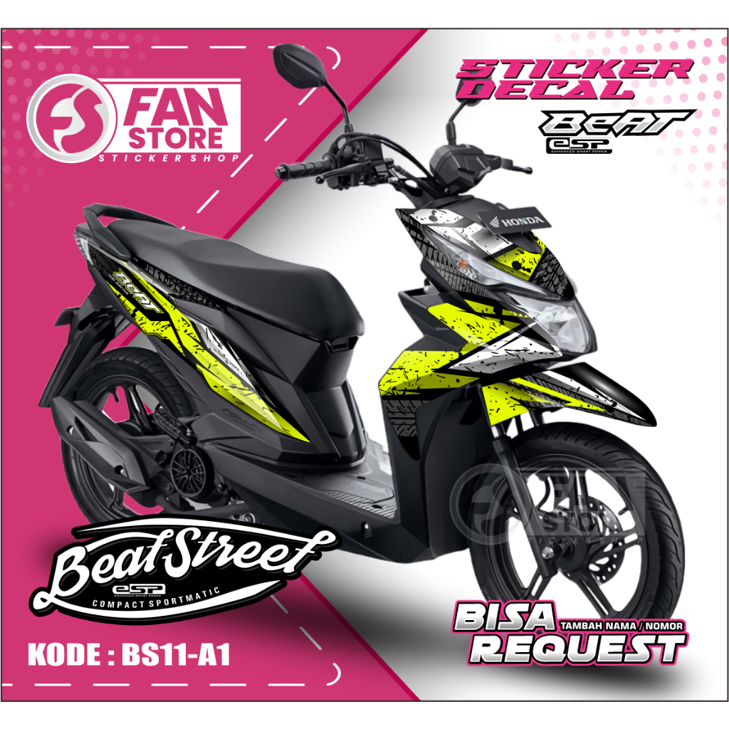 STIKER DECAL MOTOR BEAT STREET OLD - DECAL BEAT STREET DESAIN TERBARU - BS