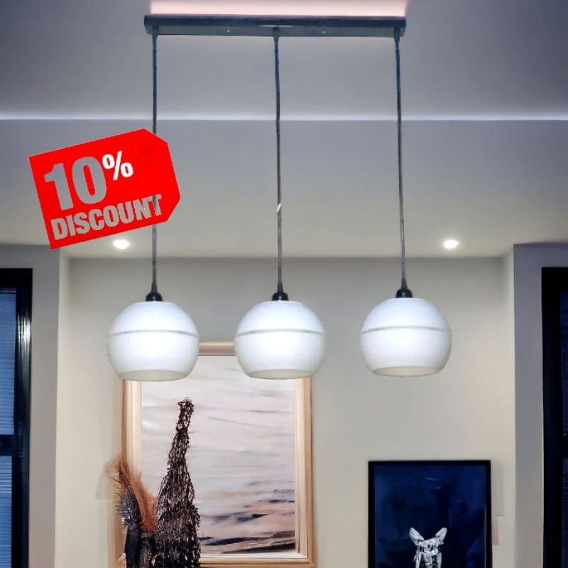 Lampu gantung/Lampu hias gantung kap plafon panjang isi 3