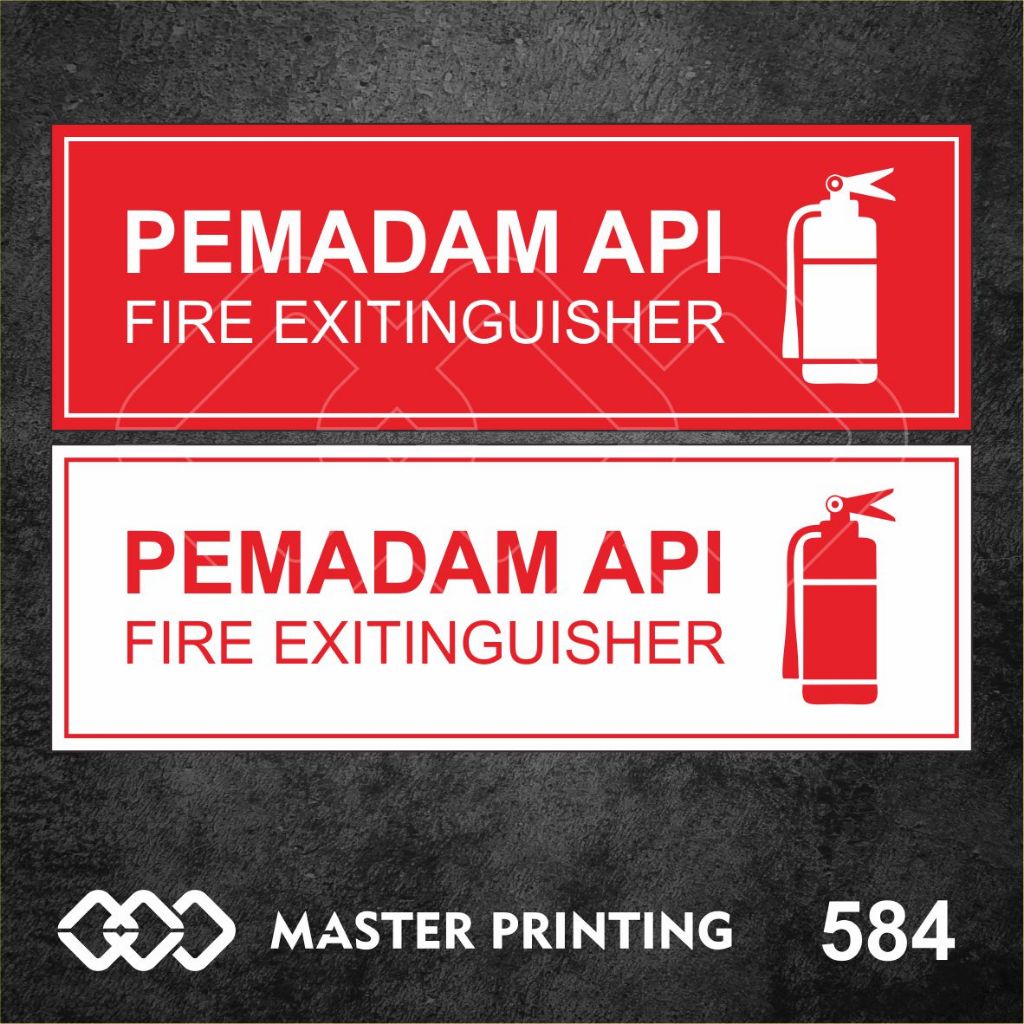 

584 - Stiker Alat Pemadam Api (Fire Exitinguisher), Sticker Vinyl, Tahan Air, Termurah, Bisa Custom