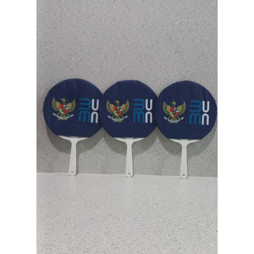 Kipas Kerang Motif Bumn/Souvenir Kipas Tangan/Kipas Custom
