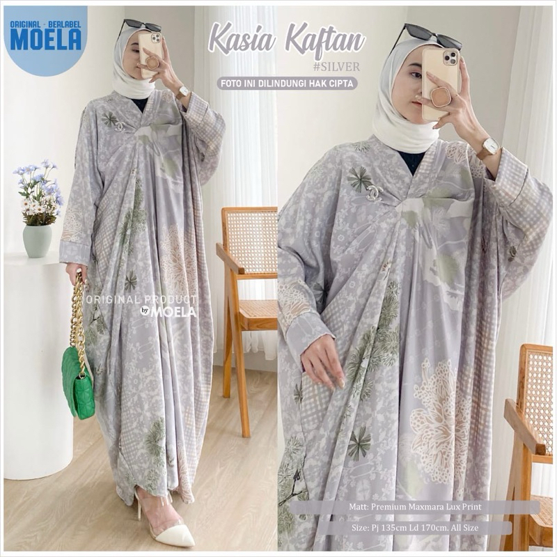 MOELA KASIA KAFTAN LEBARAN OVERSIZE JUMBO M-XXXL LD 140 MAXMARA LUX PRINT TEBAL
