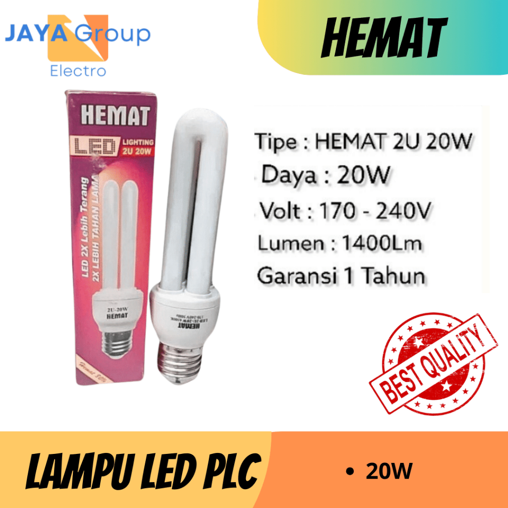 LAMPU LED HEMAT 2U 20WATT PLC