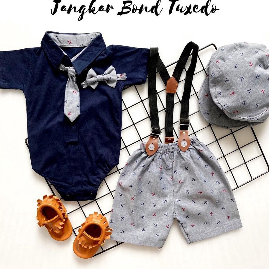 Segera Dapatkan Baby At Work dpt 2dasi  JANGKAR Baju setelan jumper celana topi suspender pergi jala