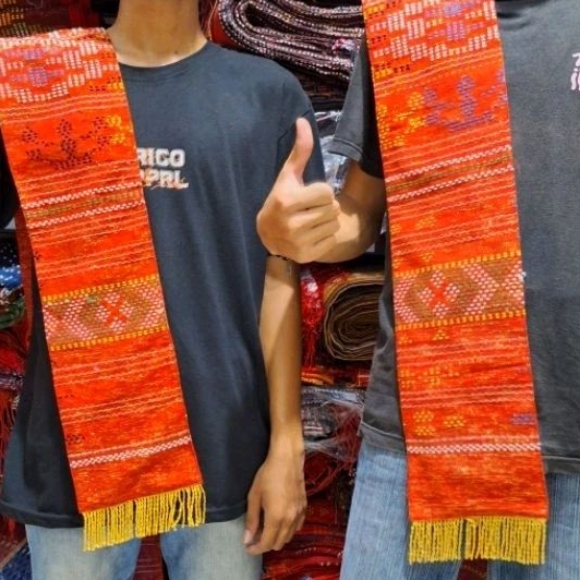 Ay00 Selendang Renda Mas Ulos Sadum Mewah Elegan