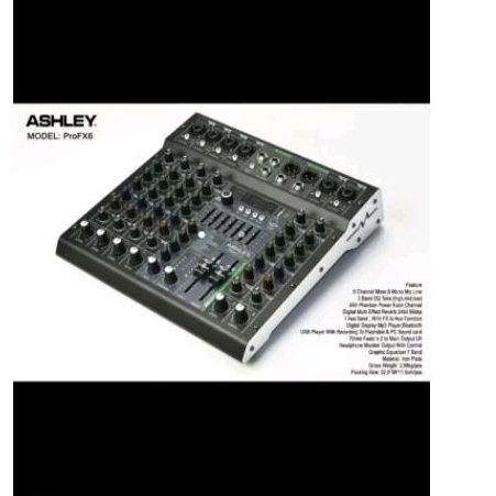 Mixer Audio Ashley Pro FX 6 Channel Original USB Bluetooth Soundcard Equalizer Audio Mixer