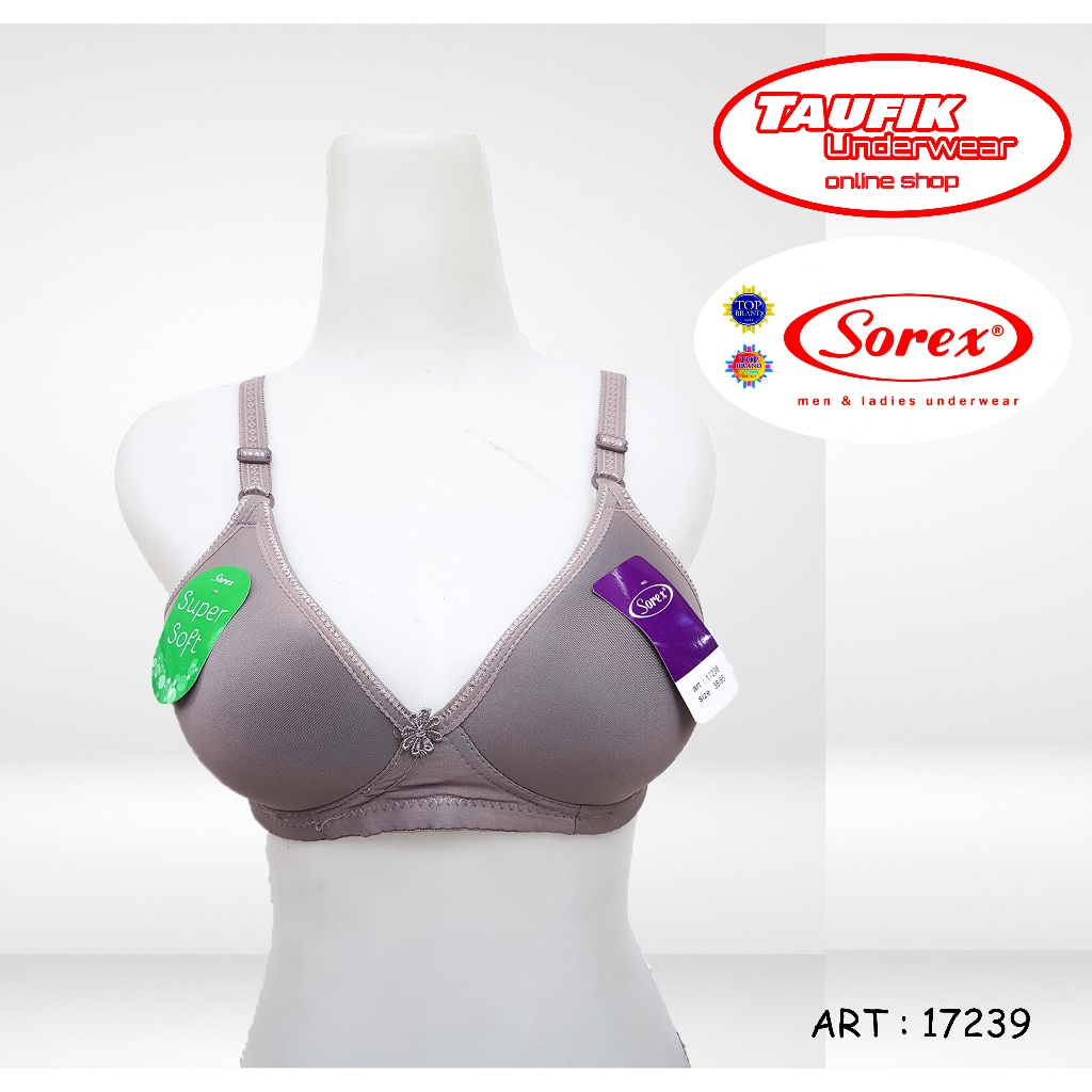 BRA SOREX 17239 KAIT 3 TANPA KAWAT POLOS - BH SOREX 17239 KAIT 3 TANPA KAWAT WARNA POLOS SUPERSOFT