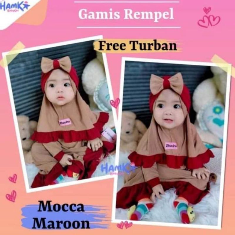 ❣️ARSYILA❣️ GAMIS REMPEL DRESS ANAK SYARI ANAK FREE TURBAN