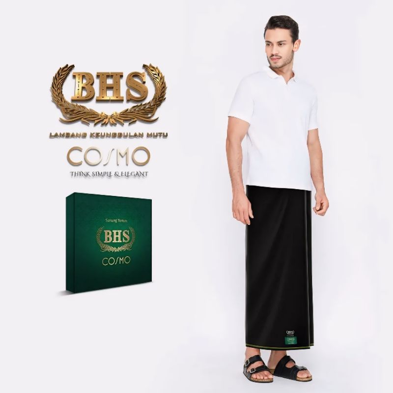 Sarung BHS COSMO ORIGINAL HITAM POLOS & PUTIH POLOS