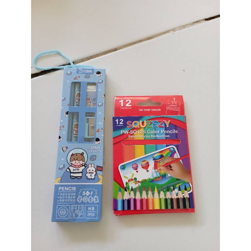 

ATK / Alat Tulis pensil set / Pensil warna Mini