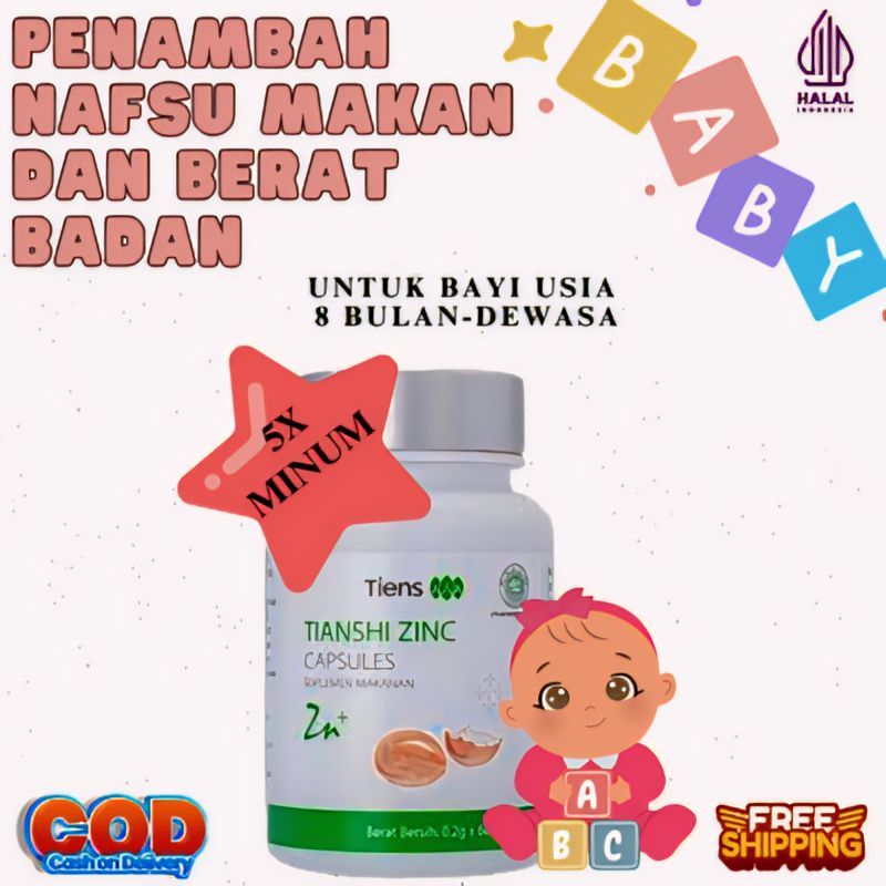 COD (Gratis Ongkir) Zinc Capsule Vitamin Penambah Nafsu Makan Anak bisa dikonsumsi dari bayi 6 bulan