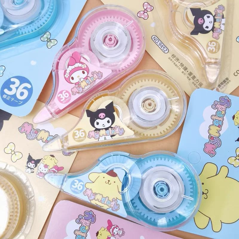 

Correction Tape Tip Ex Pita Karakter Sanrio Lucu Kuromi Melody Cinnamonroll 36mm