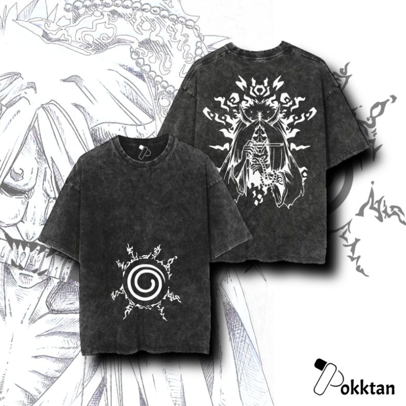 Pokktan | Baju Naruto Shiki Fujin/ T-shirt Naruto/ Kaos oversize washed