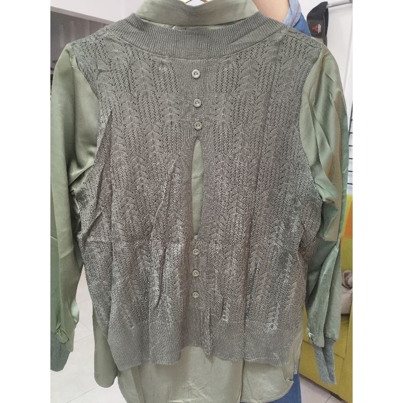 Azura set vest knit Rajut mix silky premium