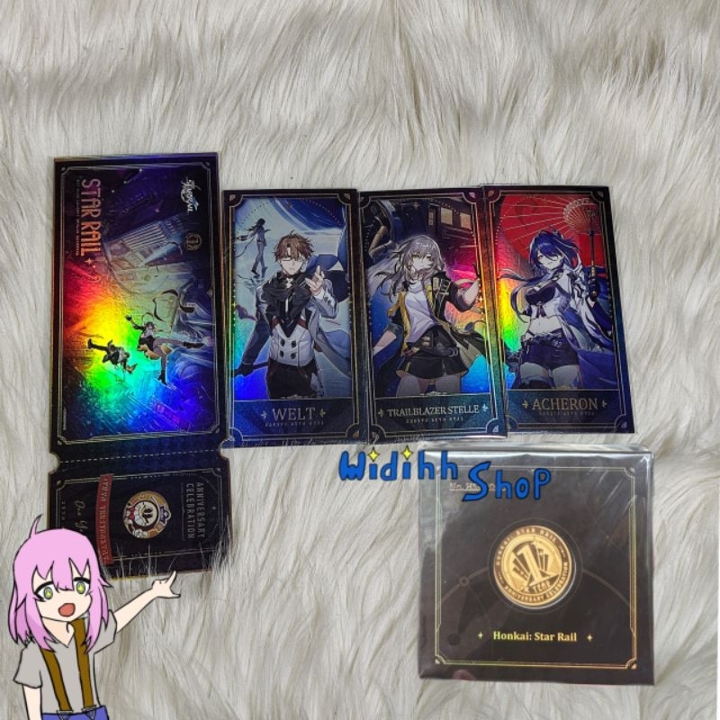 Honkai Star Rail 1st Anniversary Coin / Koin / Archeron / Welt / Stelle / Collectible HSR Ticket / A