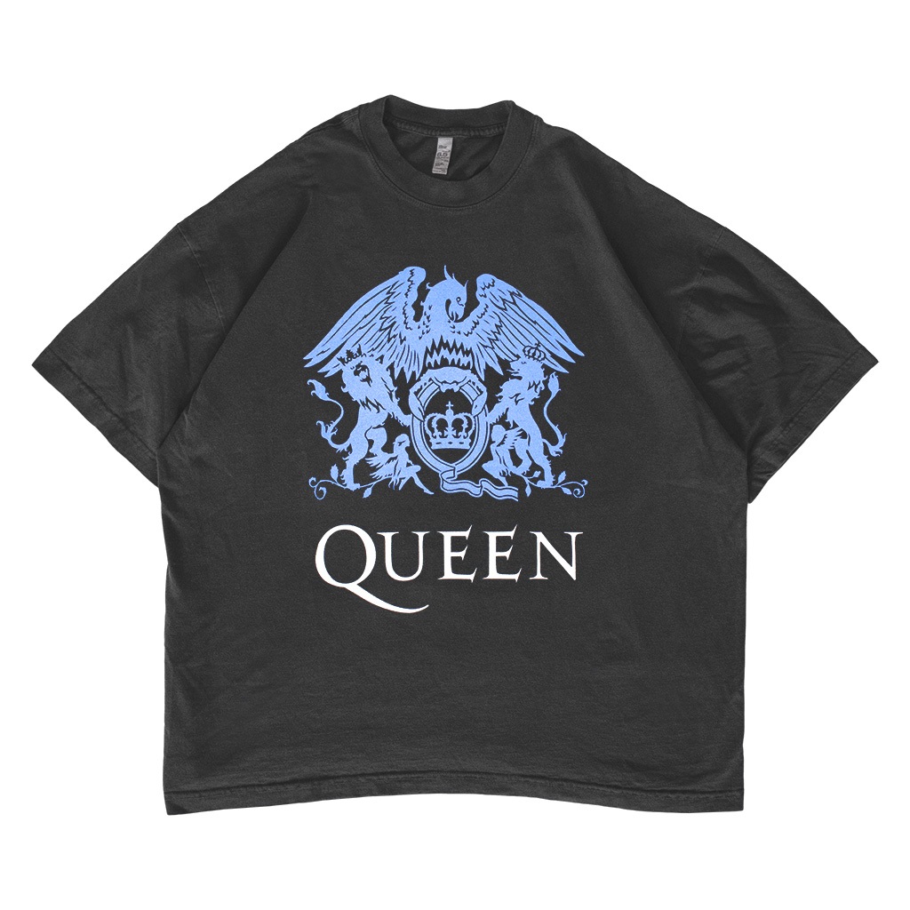 QUEEN Blue Crest Oversized T-shirt Vintage Band