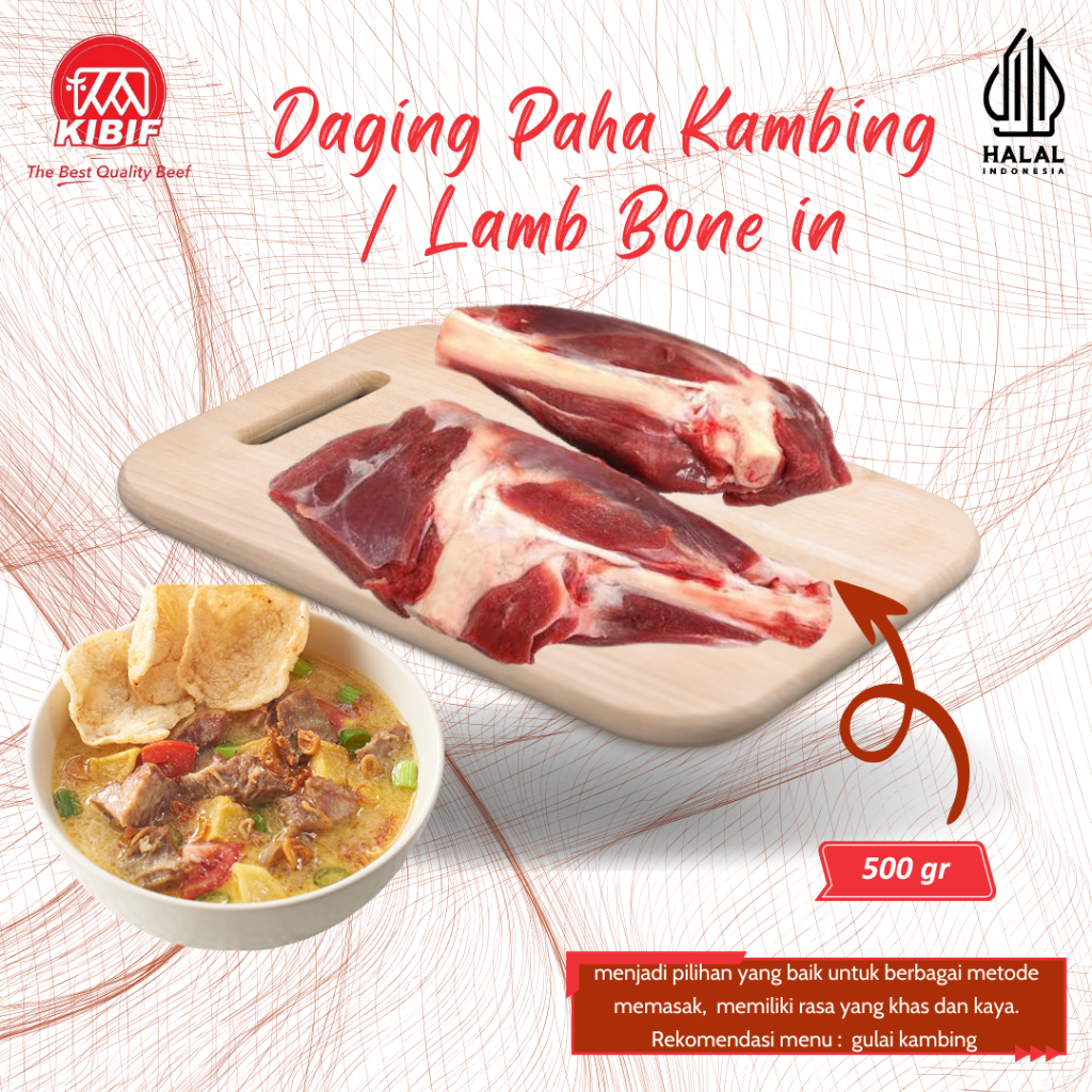 

Daging Paha Kambing / Lamb Bone in 500gr
