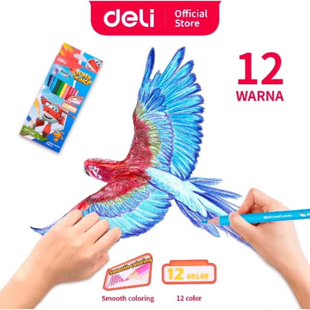 

Pensil Warna Kayu Deli Super Wings 12 Warna EC00800