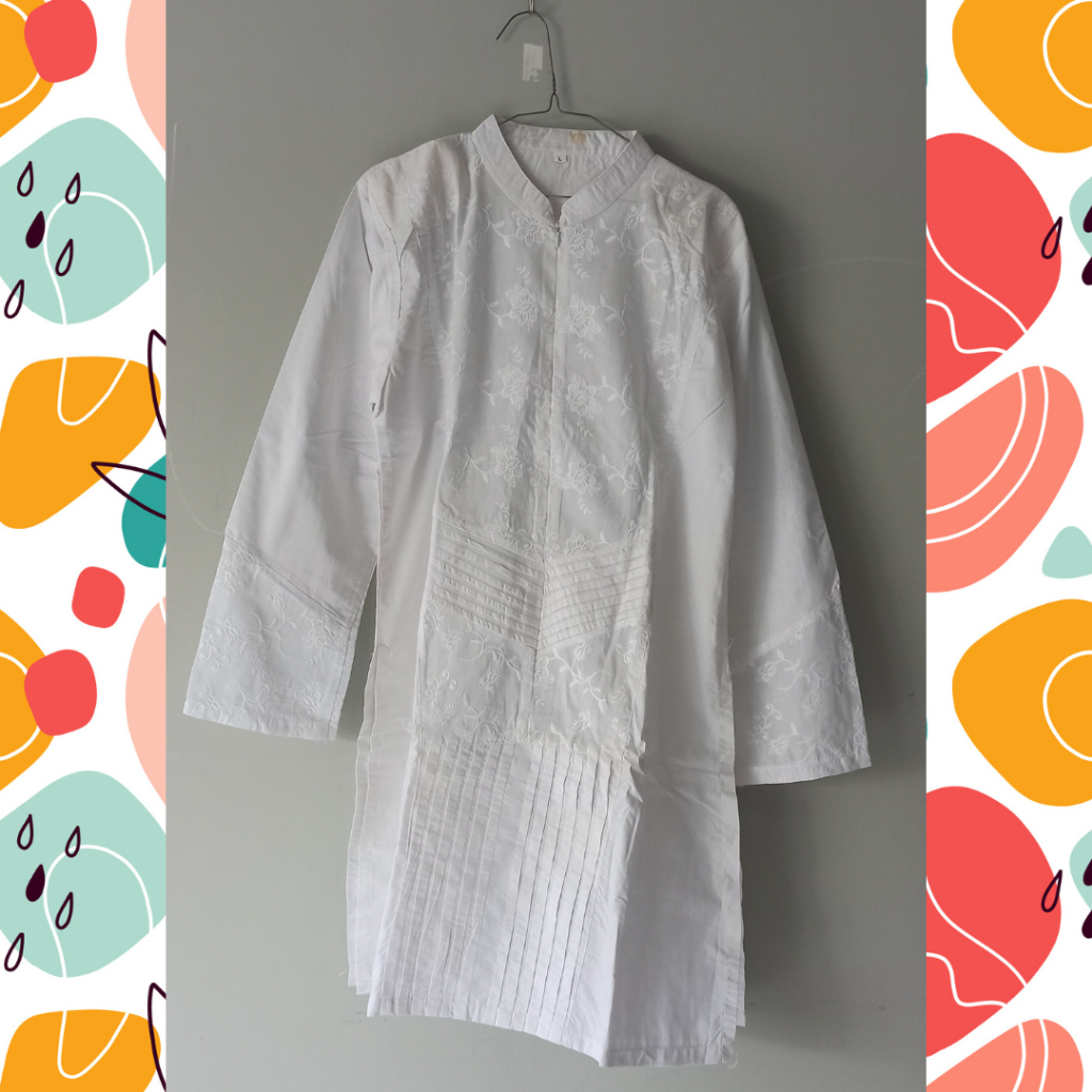 BAJU IHROM WANITA SET KERUDUNG & SARUNG TANGAN SIZE L