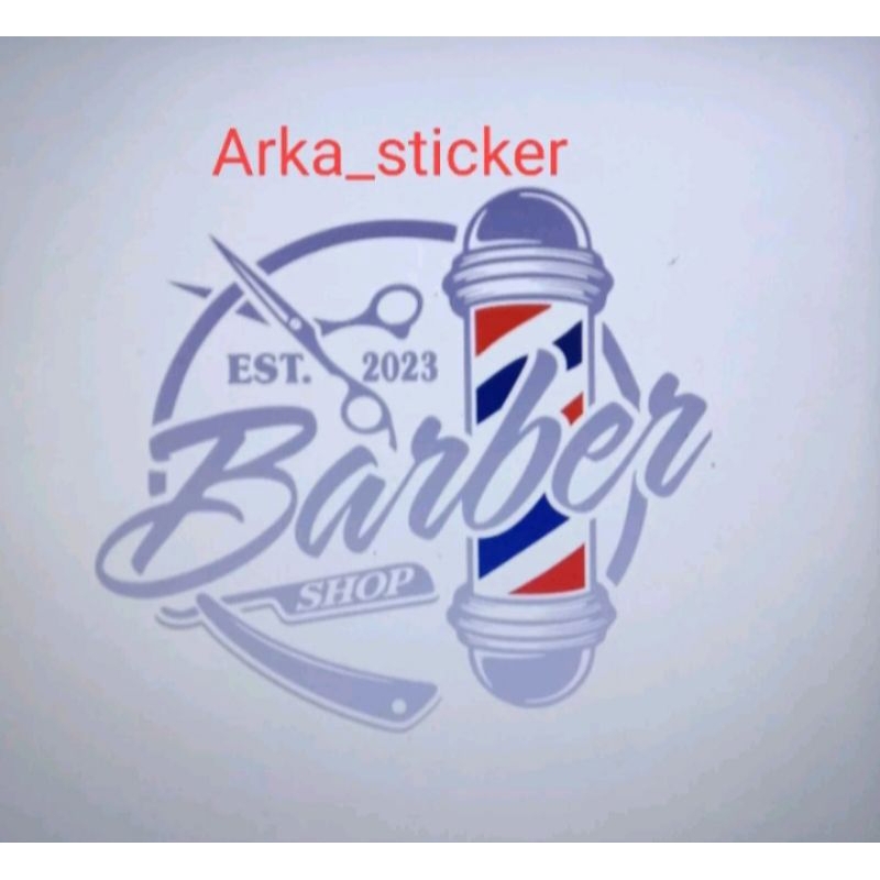 

STICKER BARBER SHOP STICKER DINDIN UKURAN 60X67