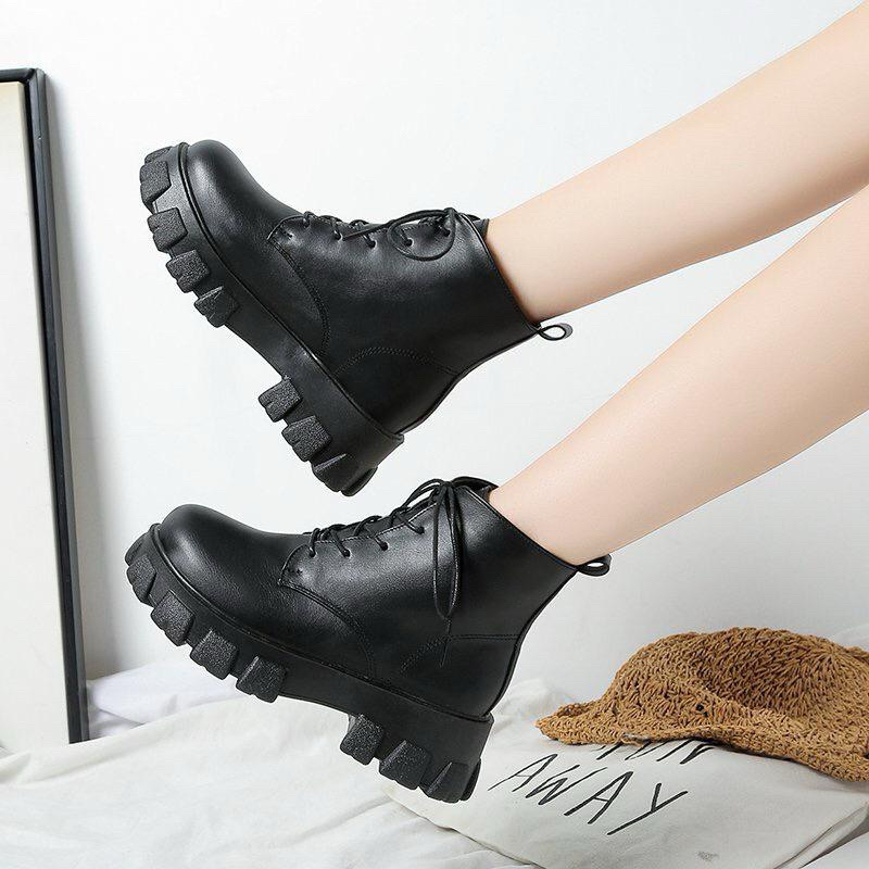Termurah` Official Sepatu Boots Wedges Flat Wanita Premium Sepatu Boots Wanita Fashion Premium