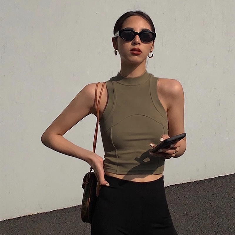 [premium]Rompi pendek warna solid impor Korea/tank top wanita crop top/y2k tank top/tank top wanita 